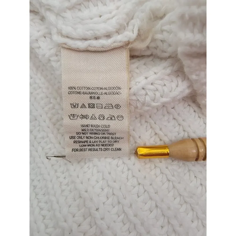 Free People Womens Sz Small Damsel Bell Sleeve Knit Sweater White Boho OB710275